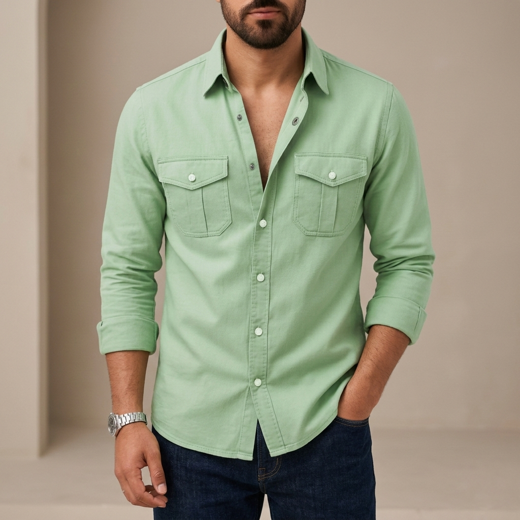 Full sleeves double pocket Shirt - Image 4