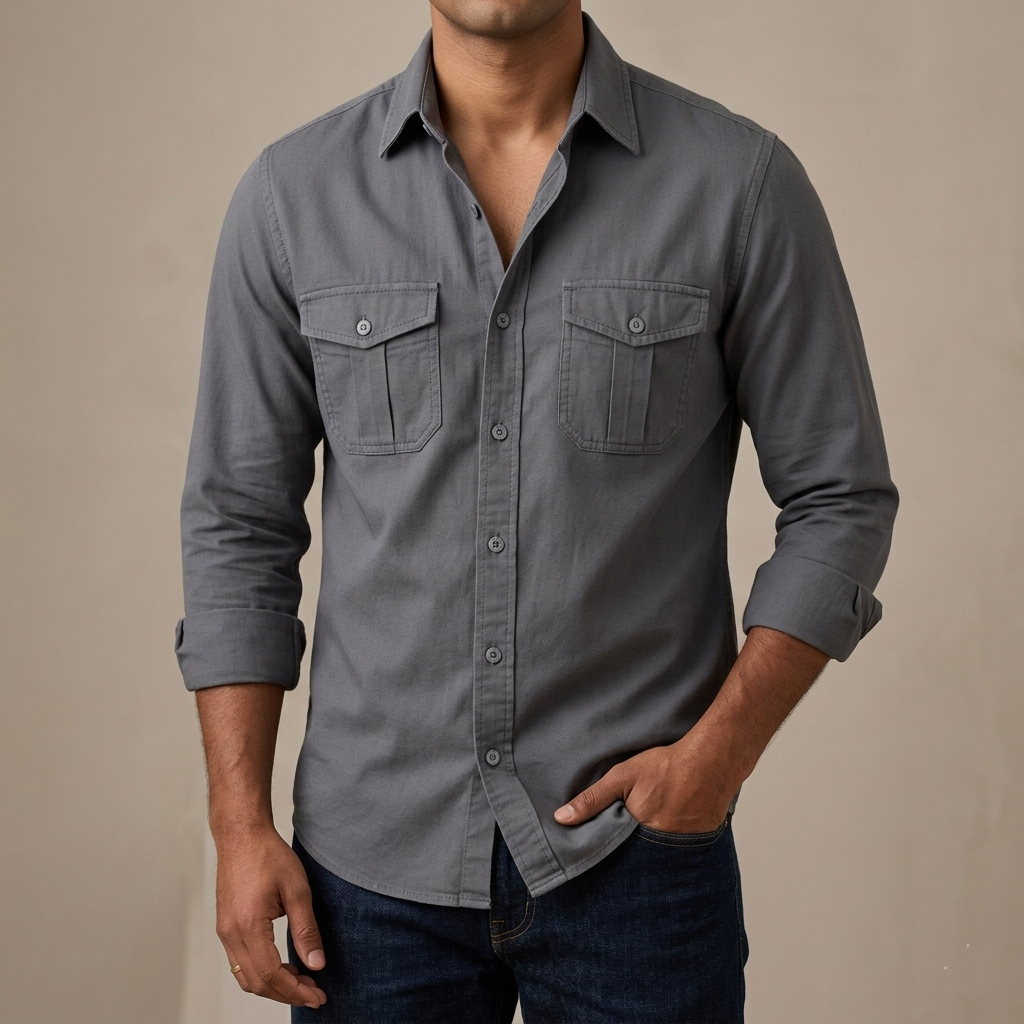 Full sleeves double pocket Shirt - Image 2