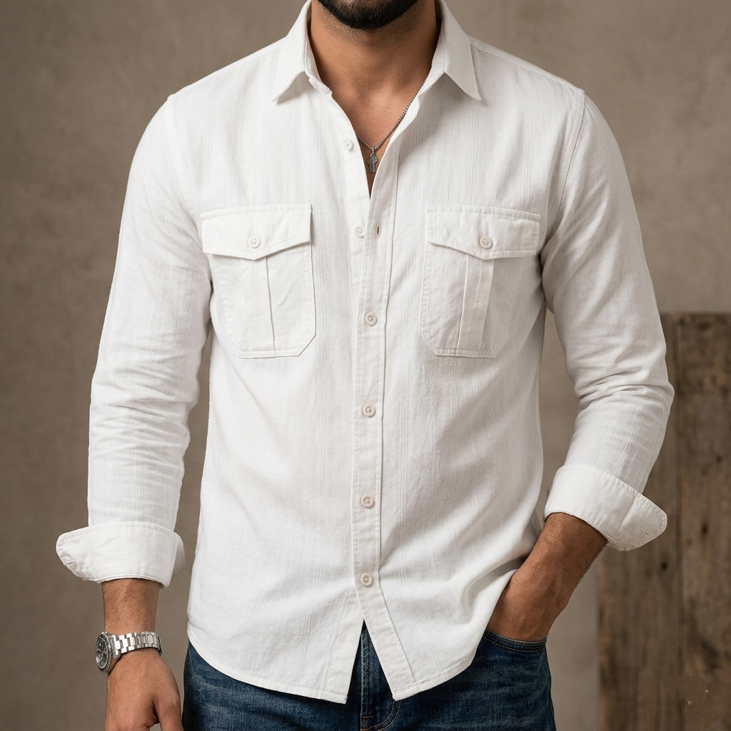Full sleeves double pocket Shirt - Image 3