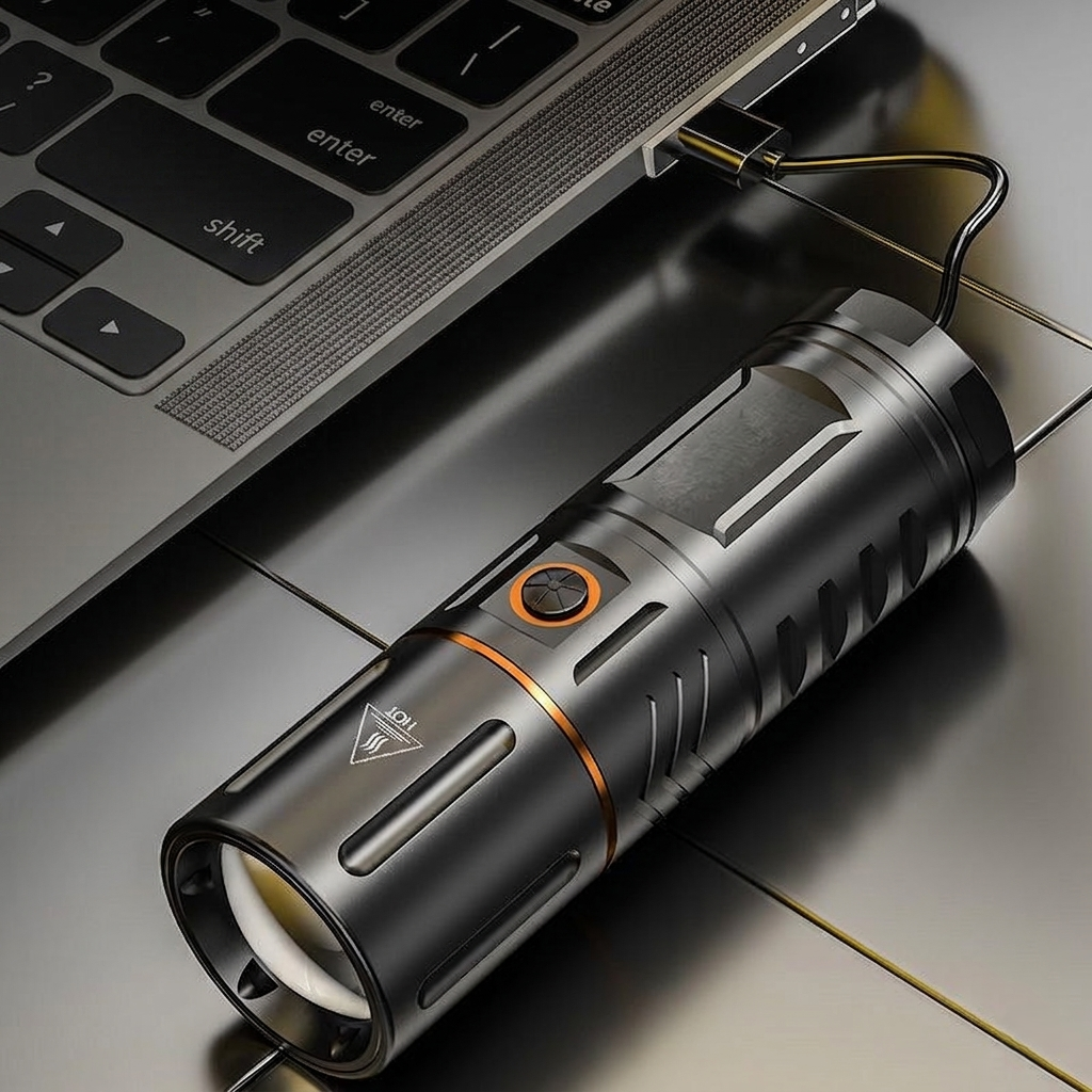 Rechargeable LED Flashlight with Telescopic Zoom & Power Bank Function - Image 2