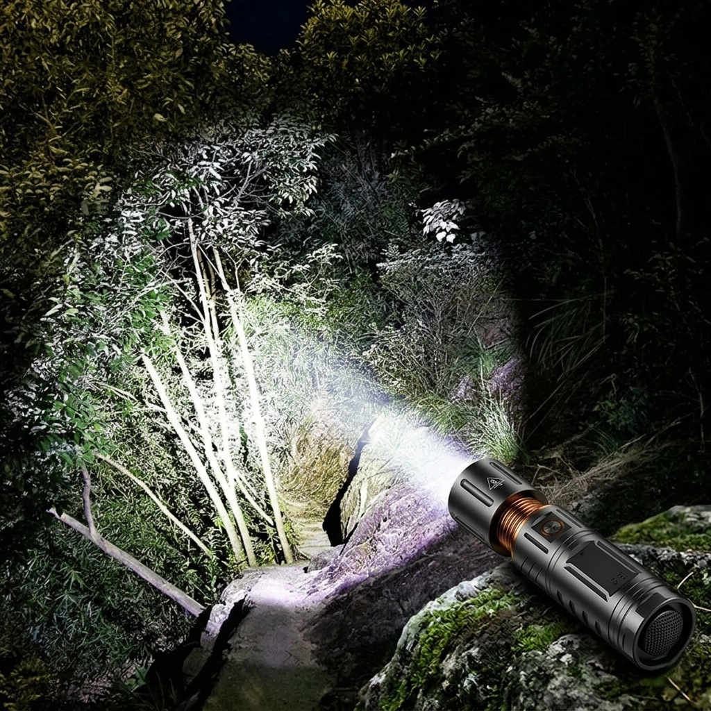 Rechargeable LED Flashlight with Telescopic Zoom & Power Bank Function - Image 4