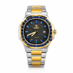 SOBER Blue Stone Studded Men’s Luxury Watch | Black Dial