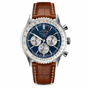 Luxury Chronograph Men’s Watch – Blue Dial & Brown Leather Strap/(armyfashionbd)